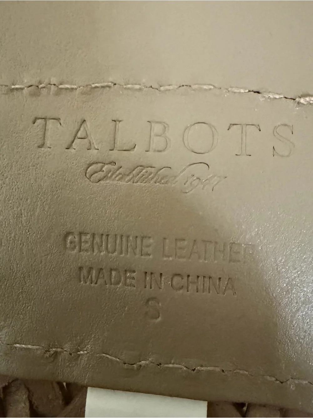 Talbots Taupe Braided Leather Belt with Buckle Sz Small